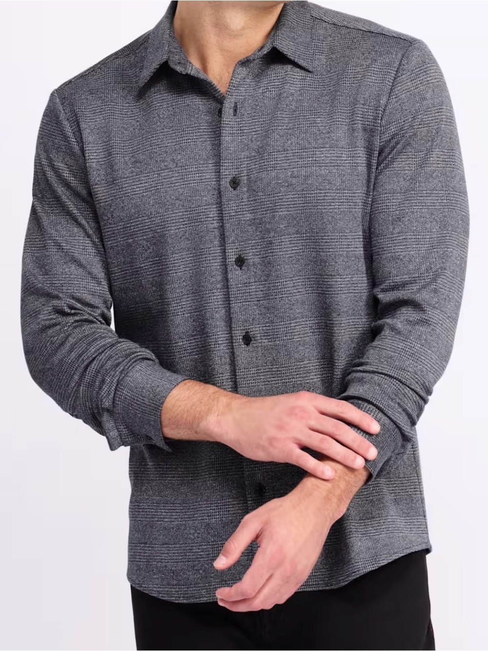 Jacquard Knit Shirt - Dark Gray